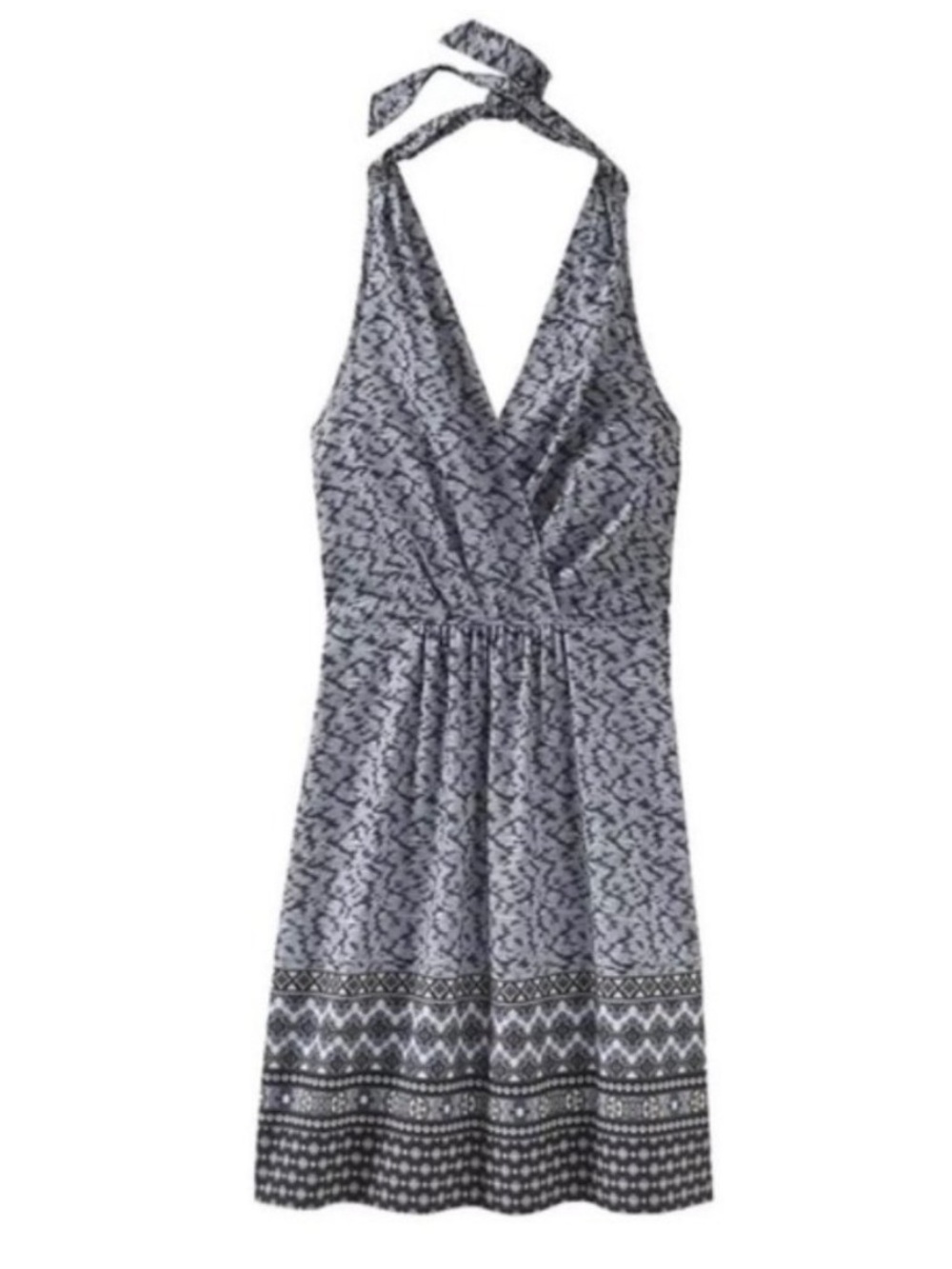 Athleta Go Anywhere Black & Gray Halter Dress Size 2 EUC‎